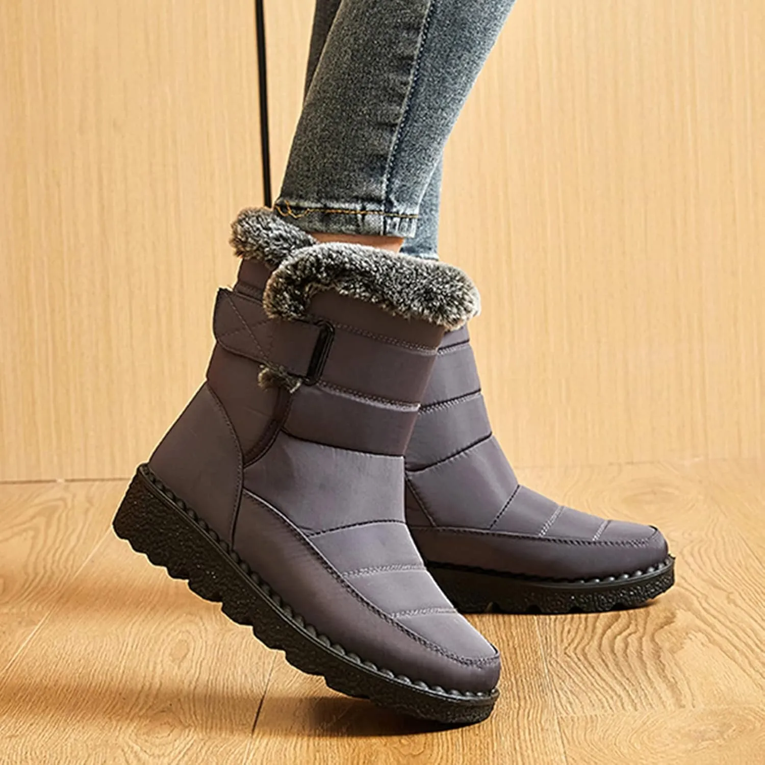 Winter Work Boots for Men Casual Comfortable Plush Lined Winter Hiking Sneakers for Men Cold Weather Snow Boots