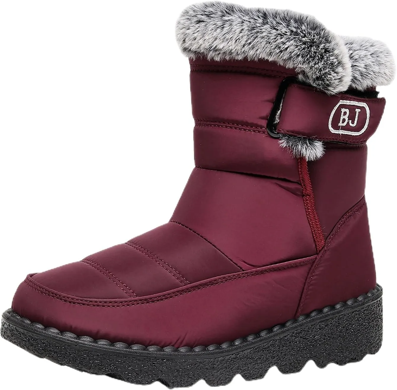 Womens Snow Boots Waterproof Anti-slip Winter Boots Classic Warm Fur Booties Cold Weather Lace Up Ankle Boots Thickening Winter Shoes Walking Hiking Booties