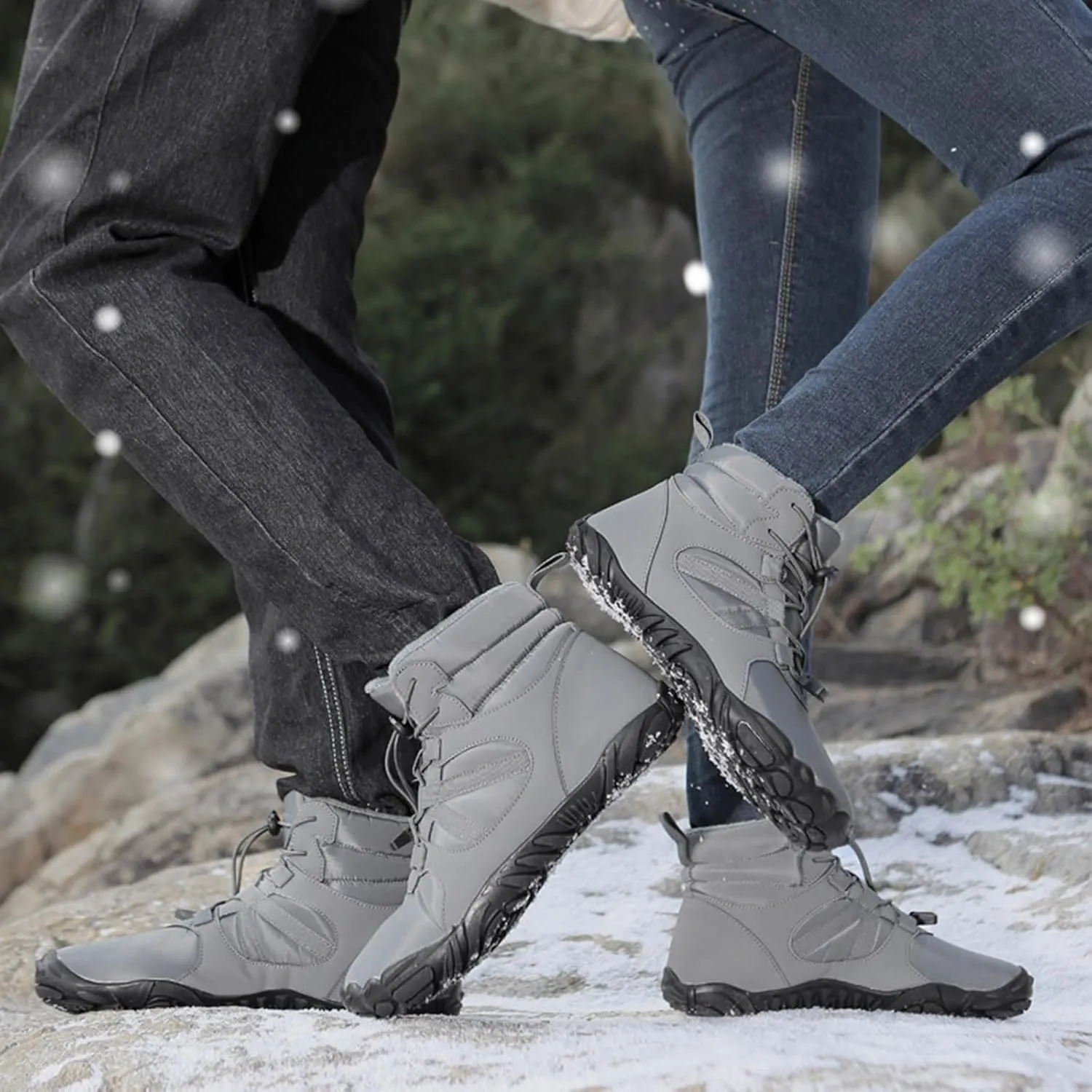 Women's Snow Boots Waterproof Furry Lined Warm Winter Boots Non-Slip Rubber Ankle Booties Comfortable Slip on Ladies Lightweight Hiking Shoes