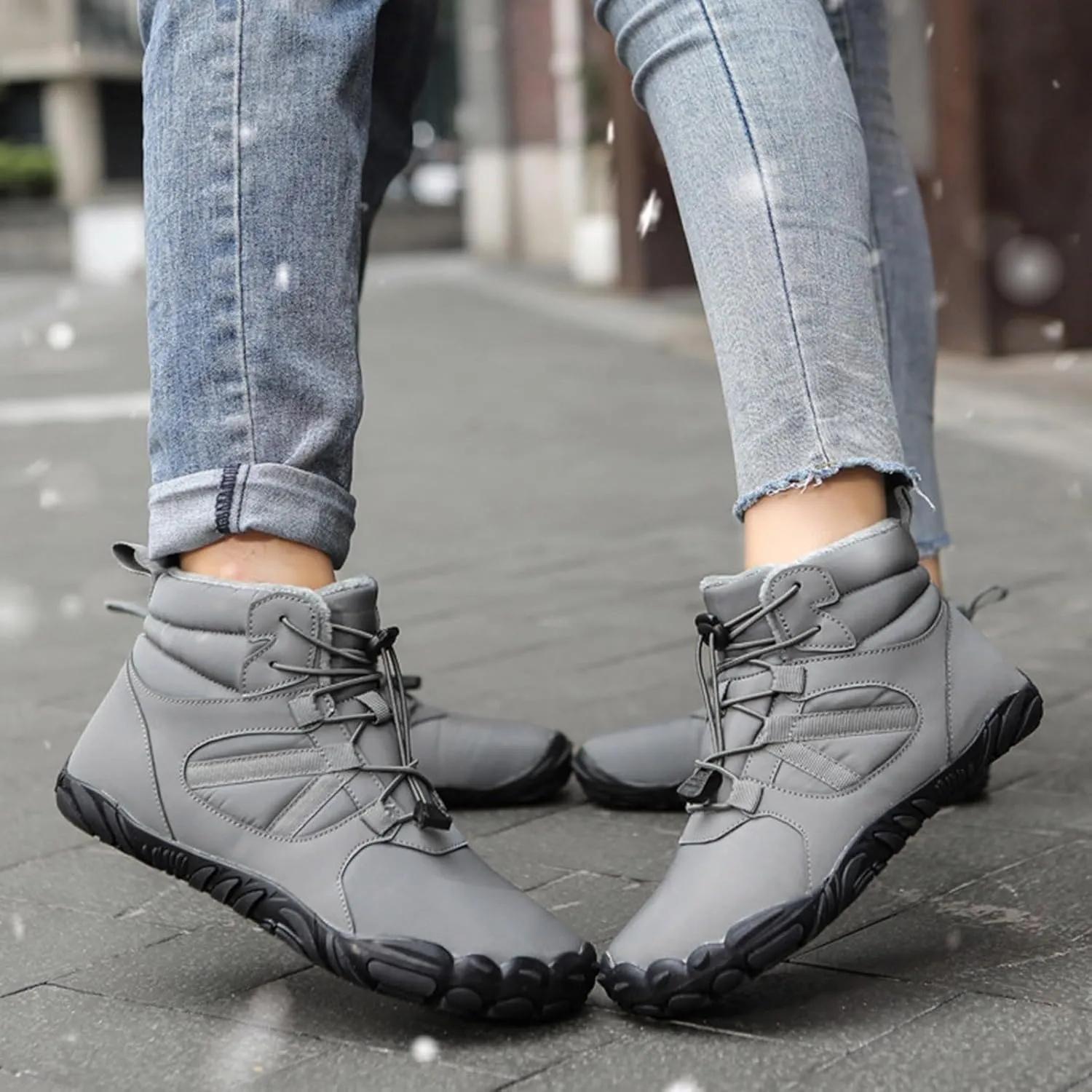Women's Snow Boots Waterproof Furry Lined Warm Winter Boots Non-Slip Rubber Ankle Booties Comfortable Slip on Ladies Lightweight Hiking Shoes