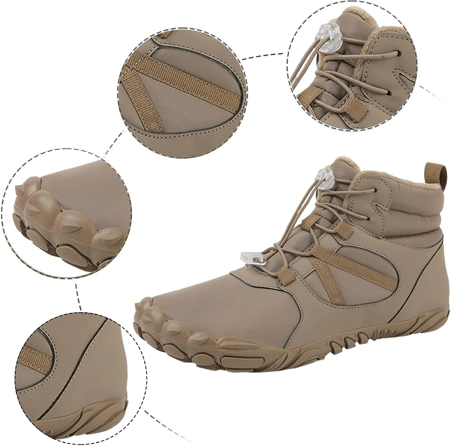 Women's Snow Boots Waterproof Furry Lined Warm Winter Boots Non-Slip Rubber Ankle Booties Comfortable Slip on Ladies Lightweight Hiking Shoes