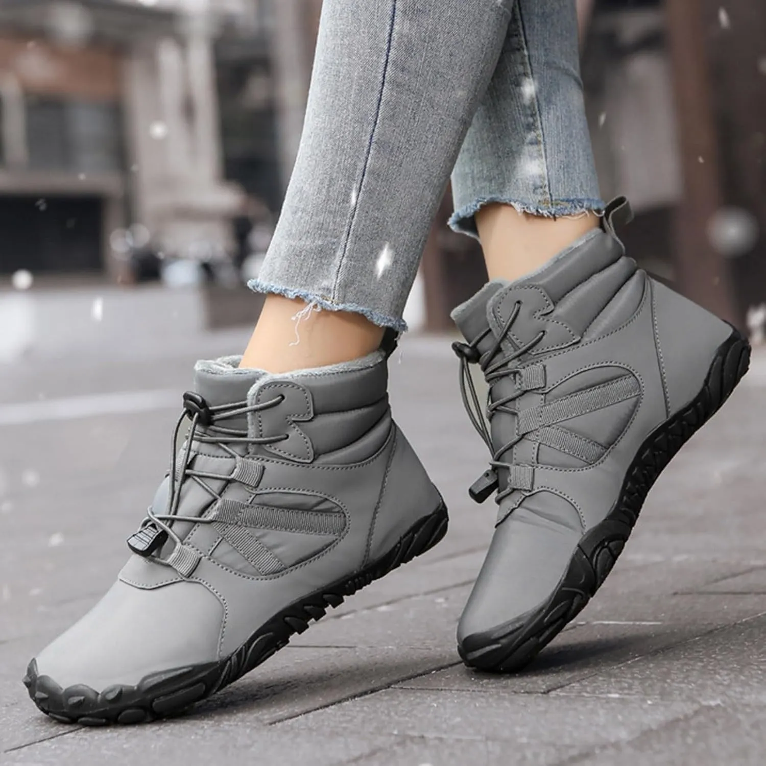 Women's Snow Boots Waterproof Furry Lined Warm Winter Boots Non-Slip Rubber Ankle Booties Comfortable Slip on Ladies Lightweight Hiking Shoes