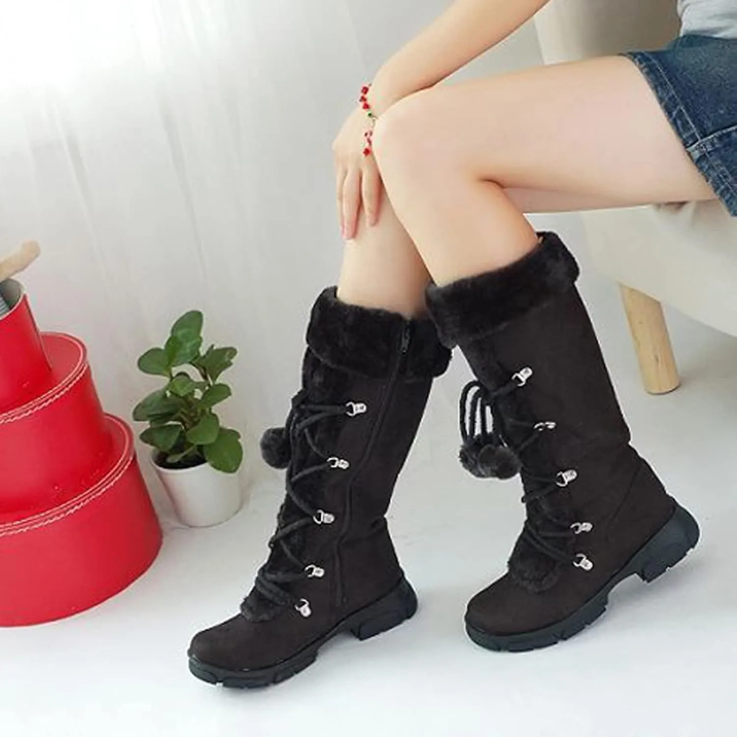 Womens Snowboard Boots Size 8 Lightweight Waterproof Snow Boots Women Wide Width Winter Boots for Women Plus Size Zapatos De Mujer Para Nieve Botas Para El FrO De Mujer