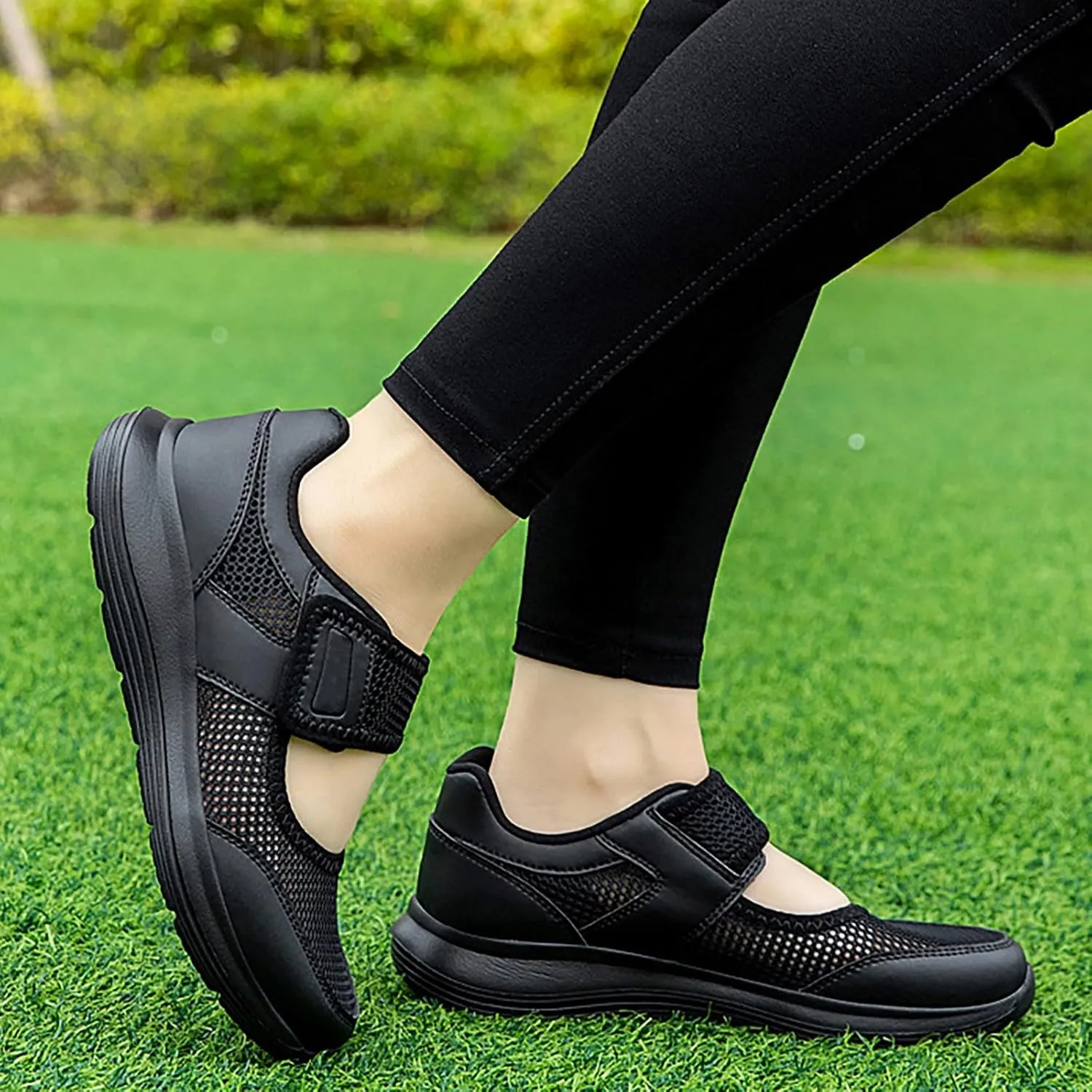 Women's Soft Orthopedic Shoes Breathable Woven Go Walking Slip On Foam Shoes Arch Support Hands Walking Casual Shoes