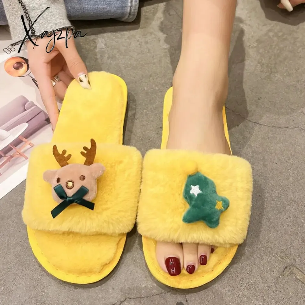 Xajzpa - Casual Living Patchwork Round Keep Warm Comfortable Shoes